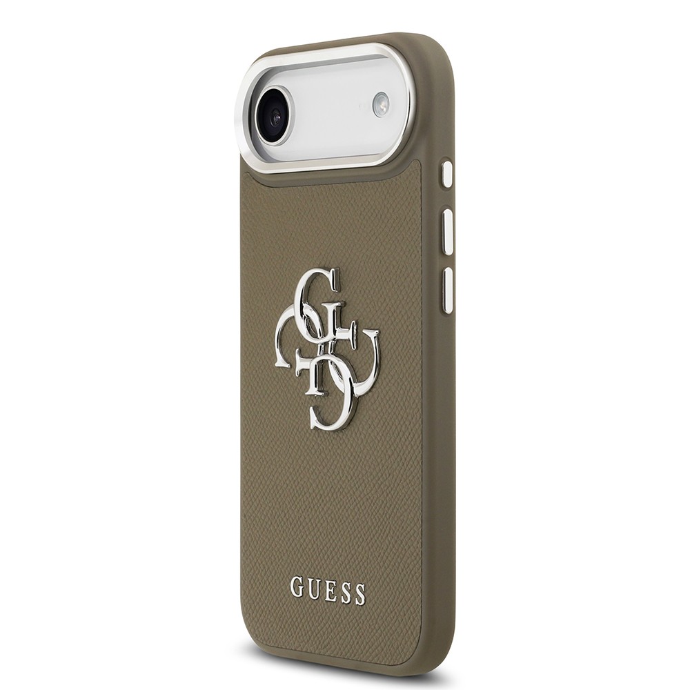 Apple iPhone 17 Air Kılıf Guess Orjinal Lisanslı Grained 4G Metal Büyük Logolu Kapak