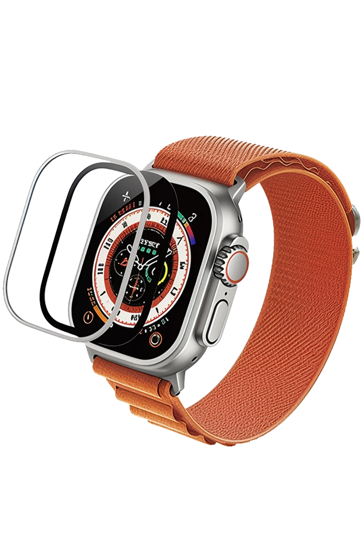 URR Watch Ultra 2 49mm 3D Full Glue 2in1 Saat Cam Ekran Koruyucu