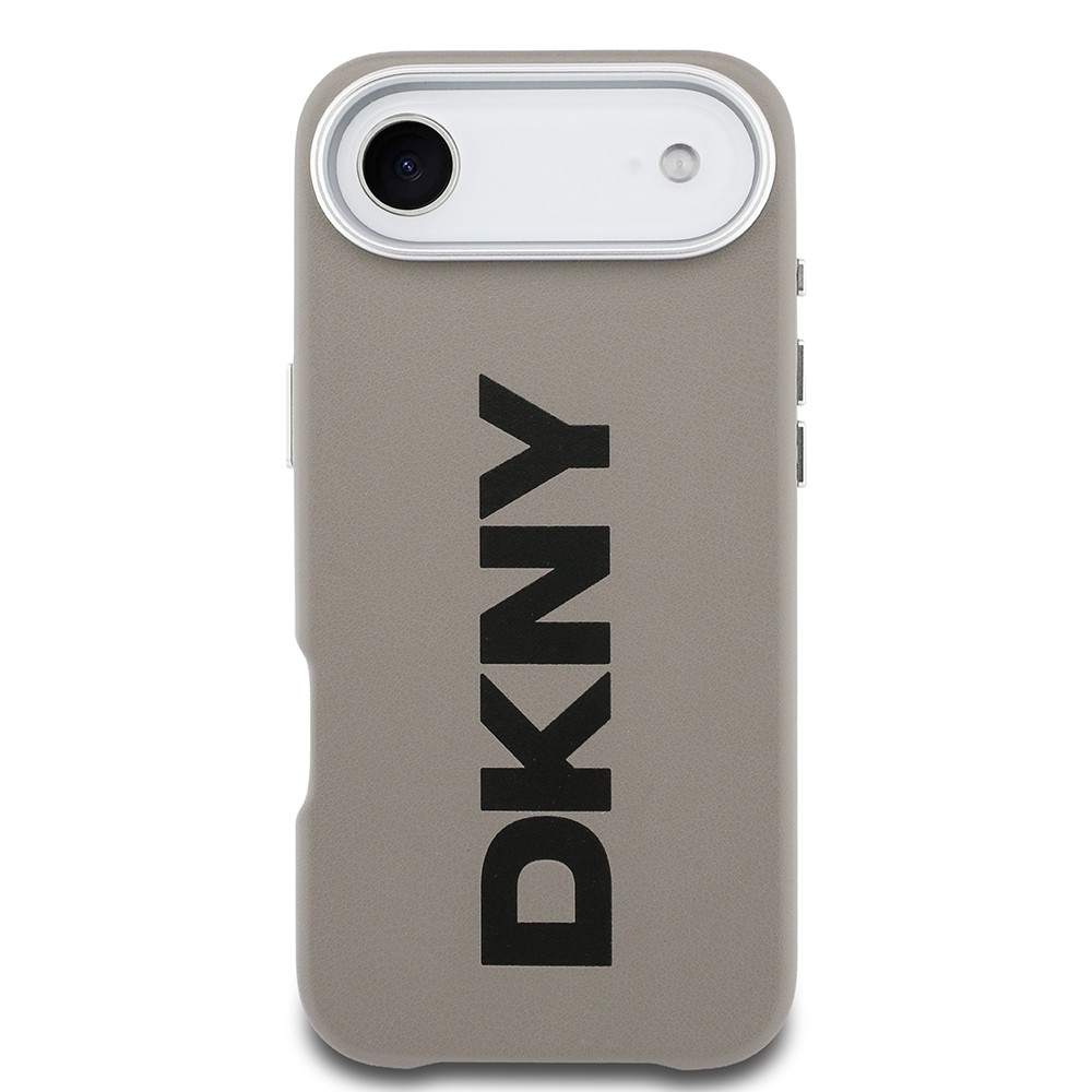 Apple iPhone 17 Air Kılıf DKNY Orjinal Lisanslı M-safe Şarj Özellikli PU Büyük Dikey Logolu Kapak