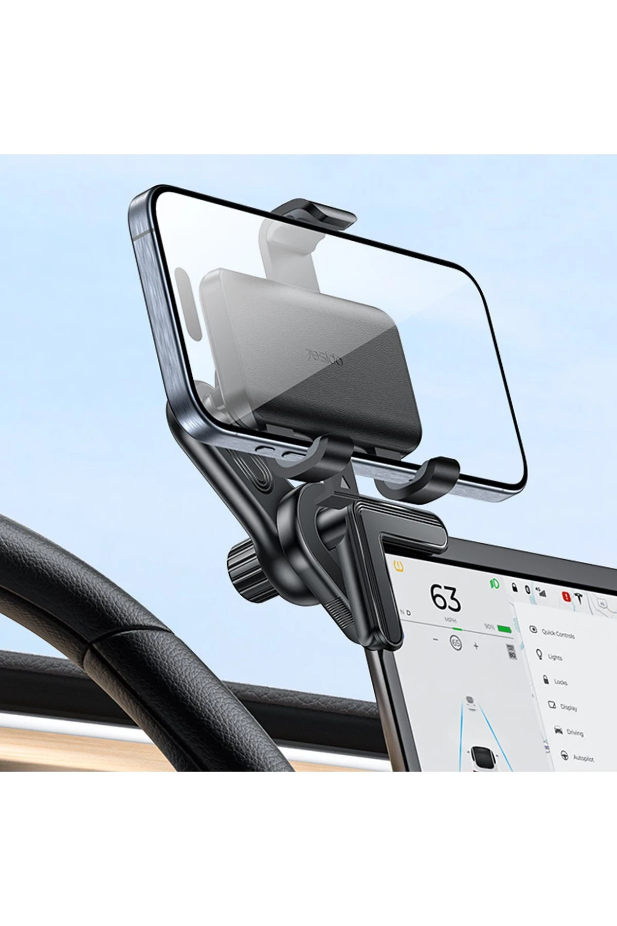 Yesido C250 360 Derece Ayarlanabilir Araç CarPlay Ekranına Sabitlenen Araç Telefon Tutucu