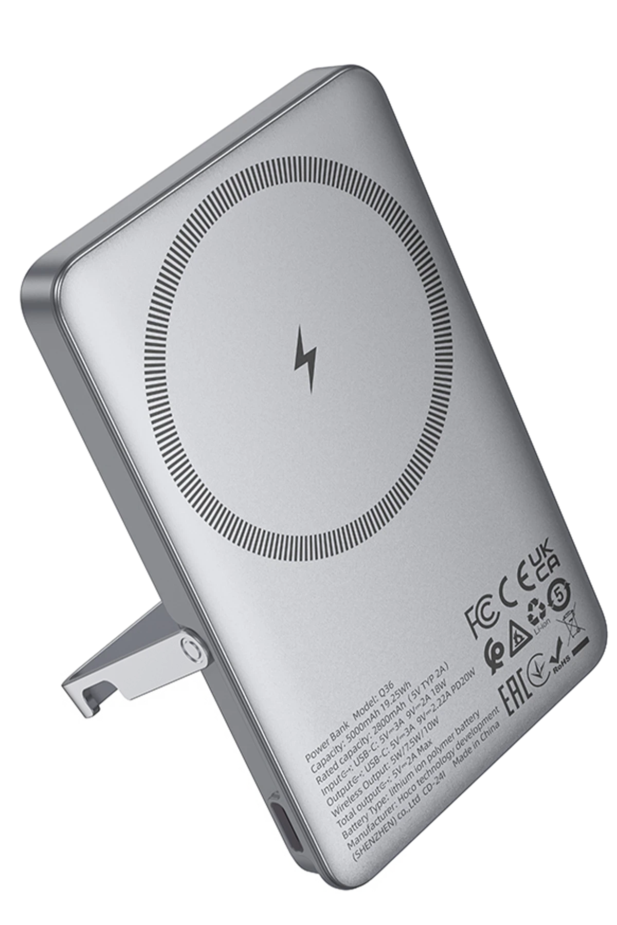 Hoco. Q36 Sunlight 5.000 mAh 20W Type-C ve 10W Kablosuz Şarj PD Magsafe Standlı Powerbank