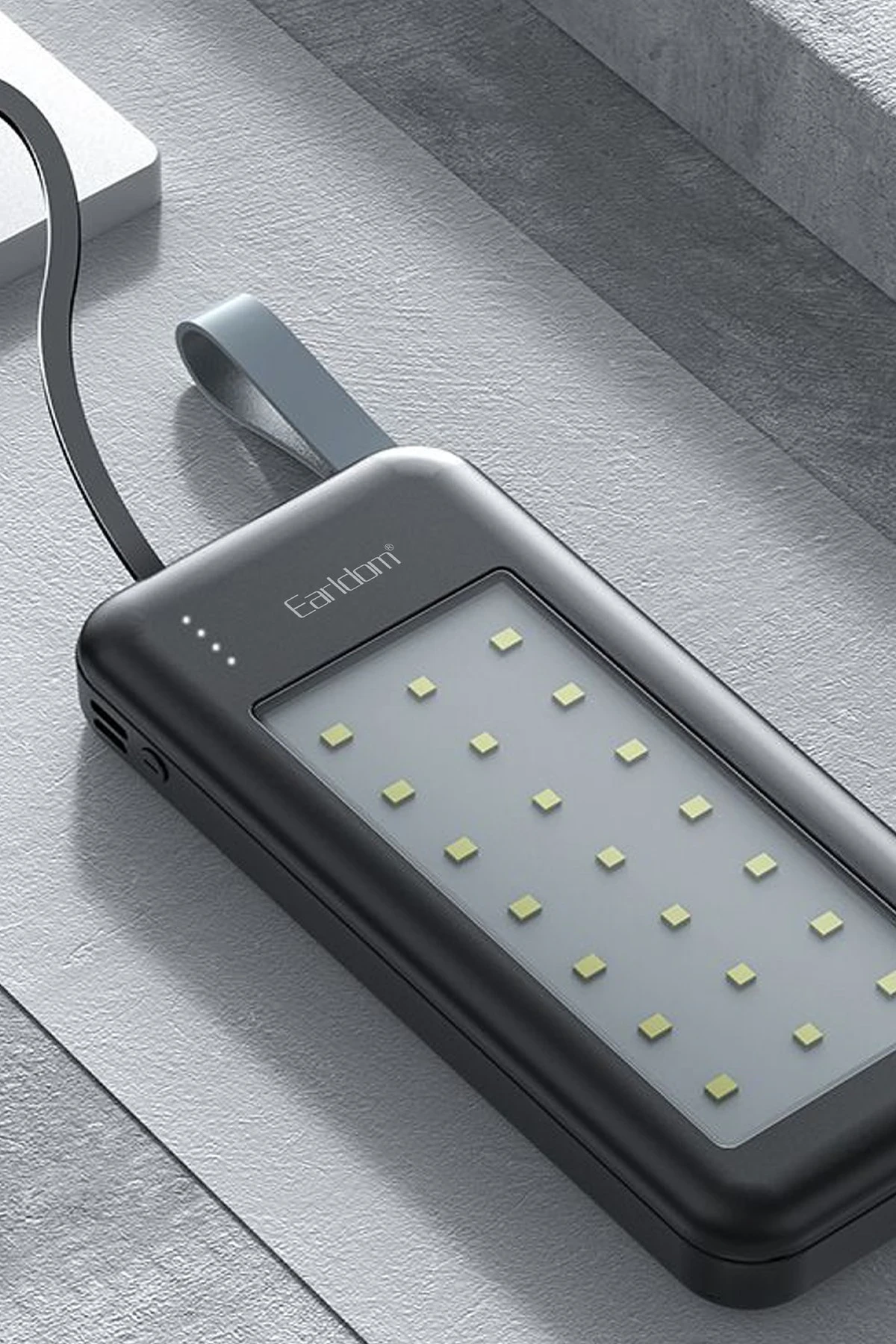 Earldom PB48 10.000 mAh 10W Led Işıklı 3in1 Dahili Kablolu Powerbank