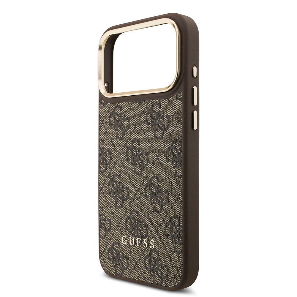 Apple iPhone 17 Pro Max Kılıf Guess Orjinal Lisanslı M-safe Şarj Özellikli 4G Metal Büyük Logolu Kartlıklı Kapak