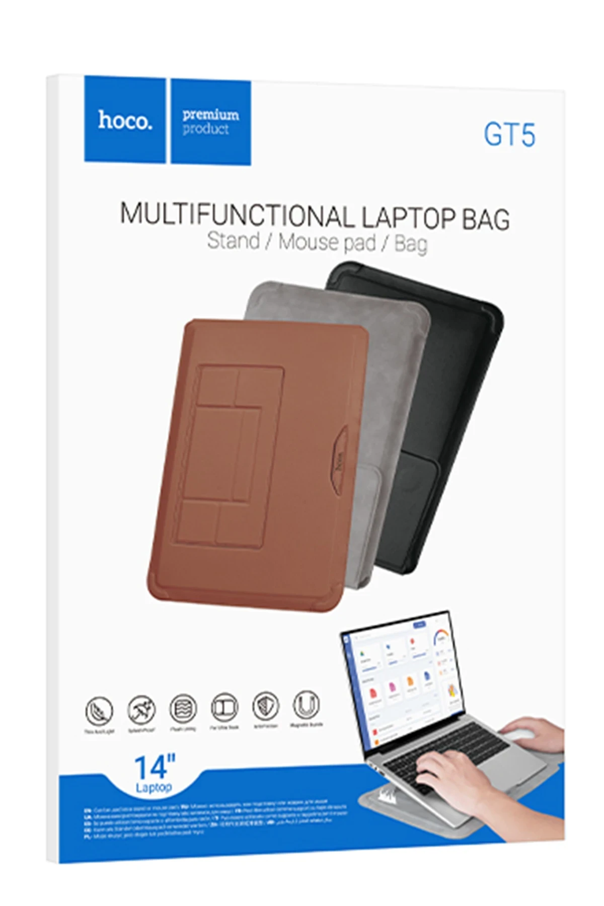 Hoco. GT5 Delight Serisi Çok Fonksiyonlu 14 inç Notebook Çantası
