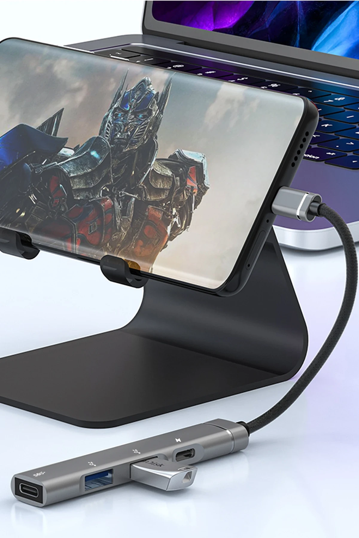 Earldom HUB19 2 Adet USB ve 2 Adet Type-C Çıkışlı PD Şarj Destekli Hub Dönüştürücü