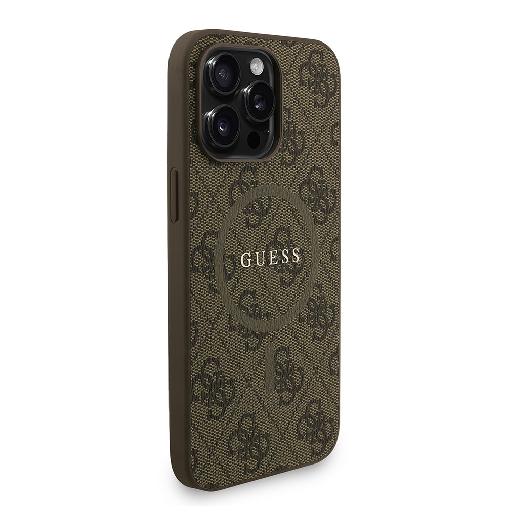 Apple iPhone 14 Pro Max Kılıf Guess Orjinal Lisanslı M-safe Şarj Özellikli PU Deri Bilek Askı İpli Yazı Logolu Kapak