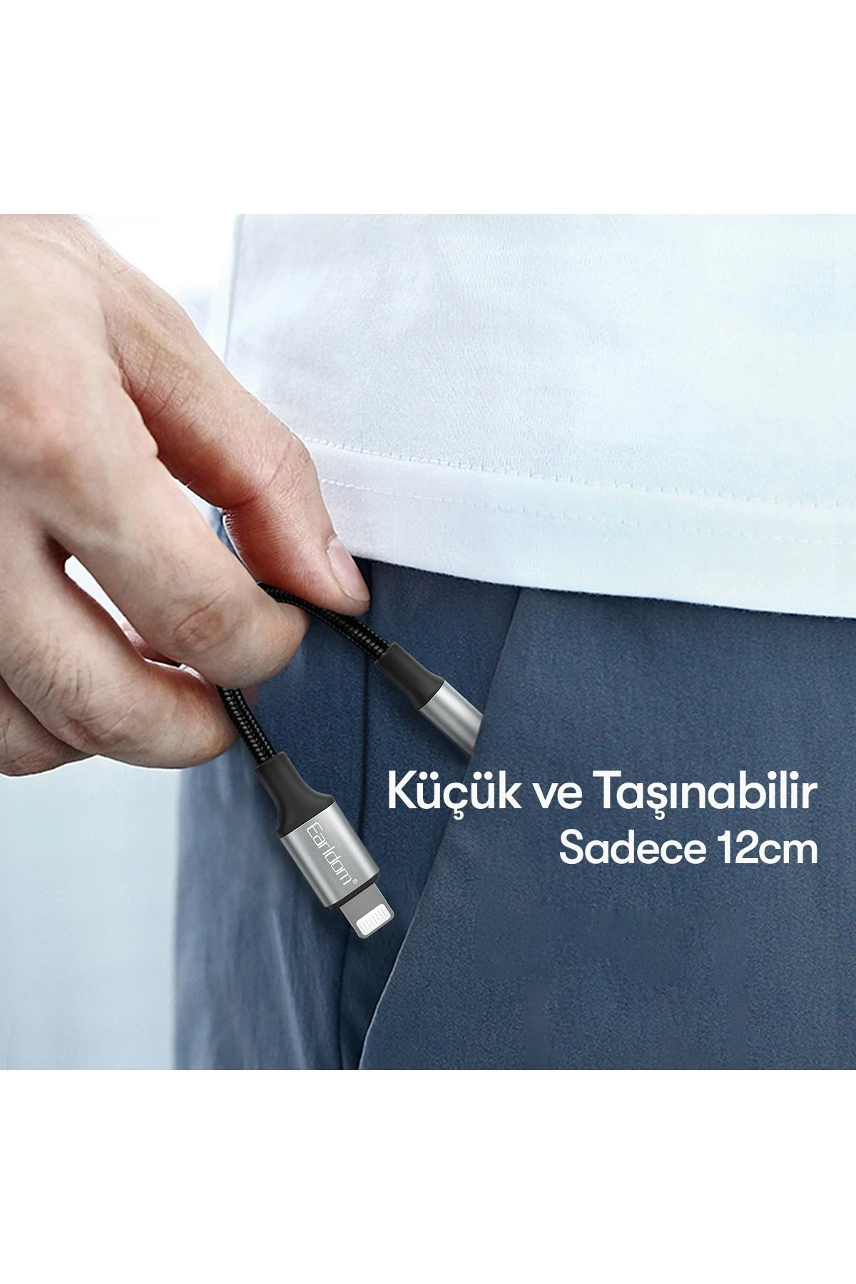 Earldom OT76 Tak Çalıştır 12cm Lightning to Aux Dönüştürücü