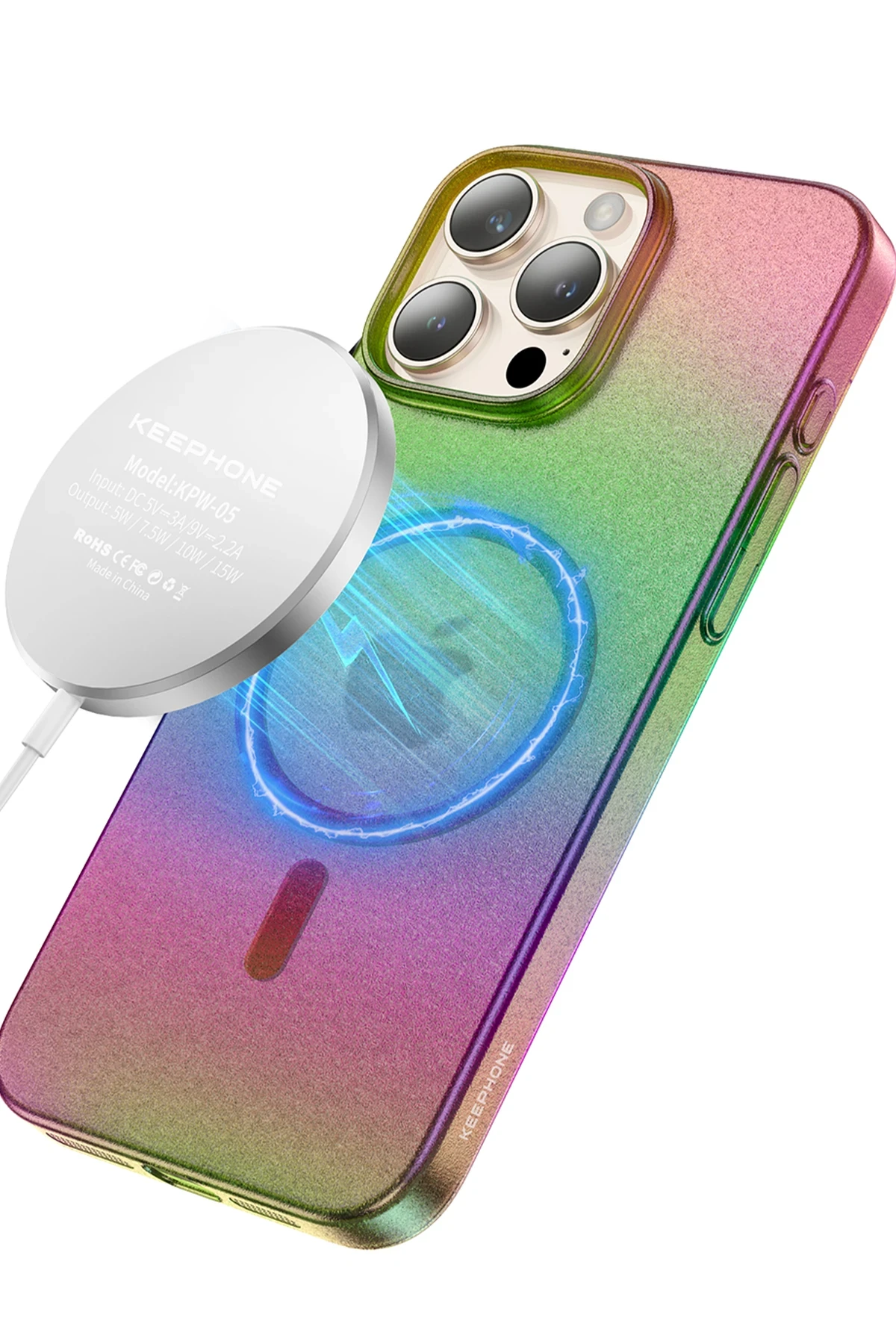 Keephone iPhone 16 Pro Fantasia Gökkuşağı Magsafe Kılıf