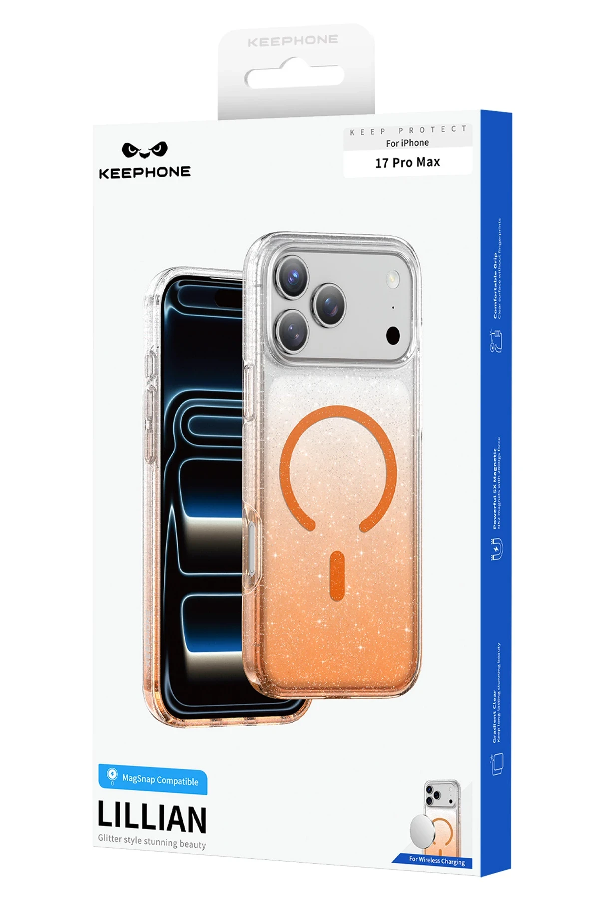Keephone Apple iPhone 17 Pro Max Lillian Simli Magsafe Kılıf
