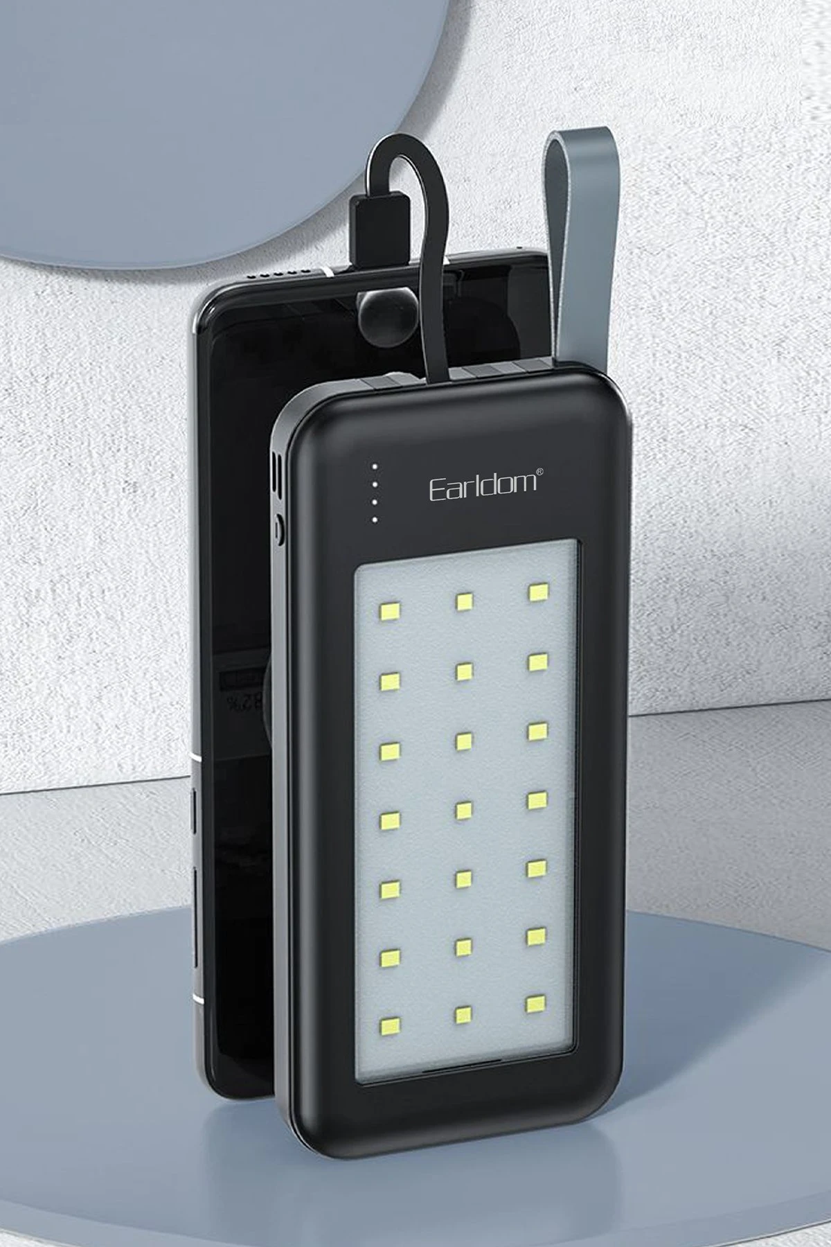 Earldom PB48 10.000 mAh 10W Led Işıklı 3in1 Dahili Kablolu Powerbank