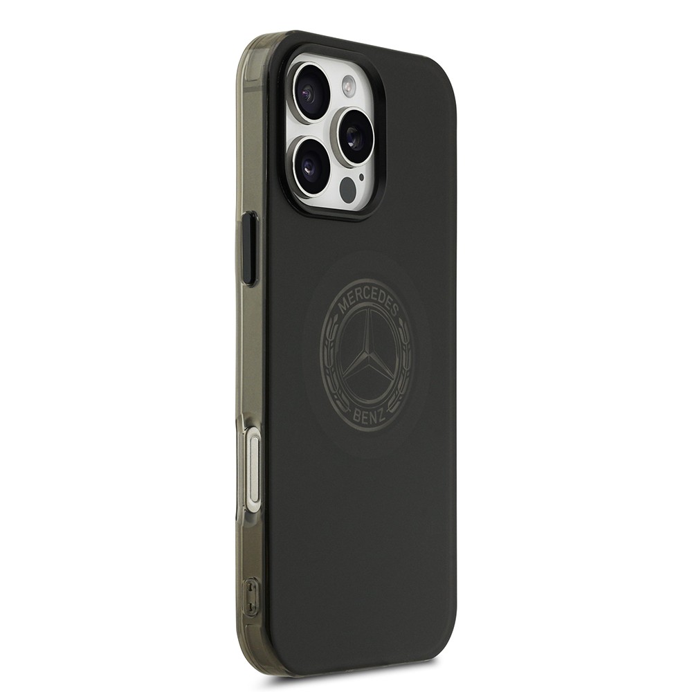 Apple iPhone 16 Pro Max Kılıf Mercedes Benz Orjinal Lisanslı M-safe Şarj Özellikli Buzlu PC Nostaljik Yıldız Dizayn Kapak