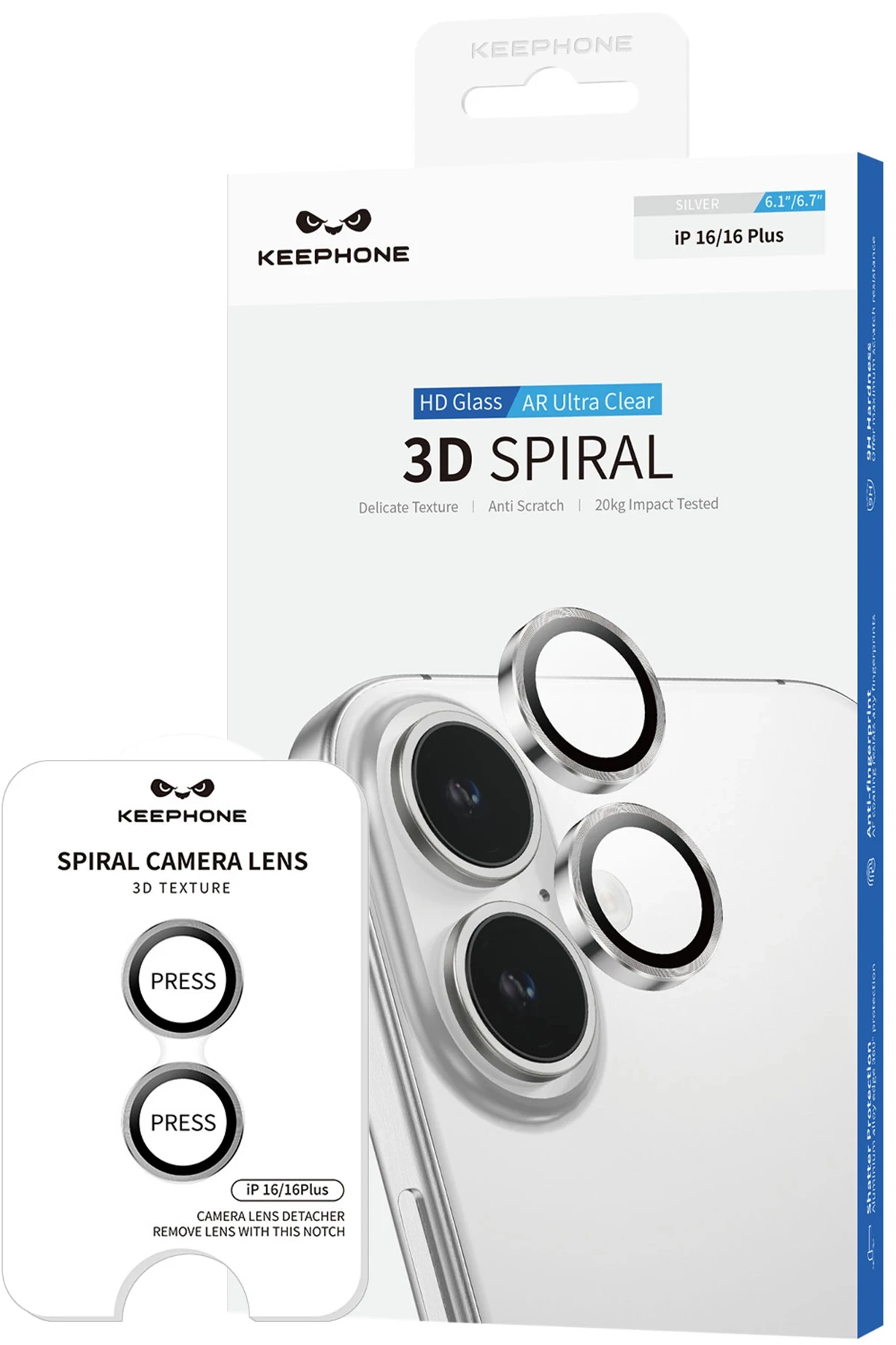 Keephone iPhone 16 Pro Max 3D Spiral Alüminyum AR Kamera Lens Koruyucu