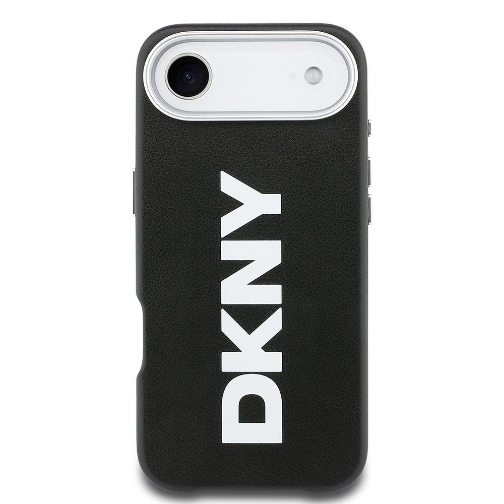 Apple iPhone 17 Air Kılıf DKNY Orjinal Lisanslı M-safe Şarj Özellikli PU Büyük Dikey Logolu Kapak
