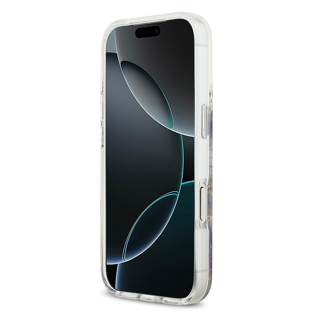 Apple iPhone 17 Pro Kılıf Guess Orjinal Lisanslı M-safe Şarj Özellikli Transparan Resin Flowers Kapak