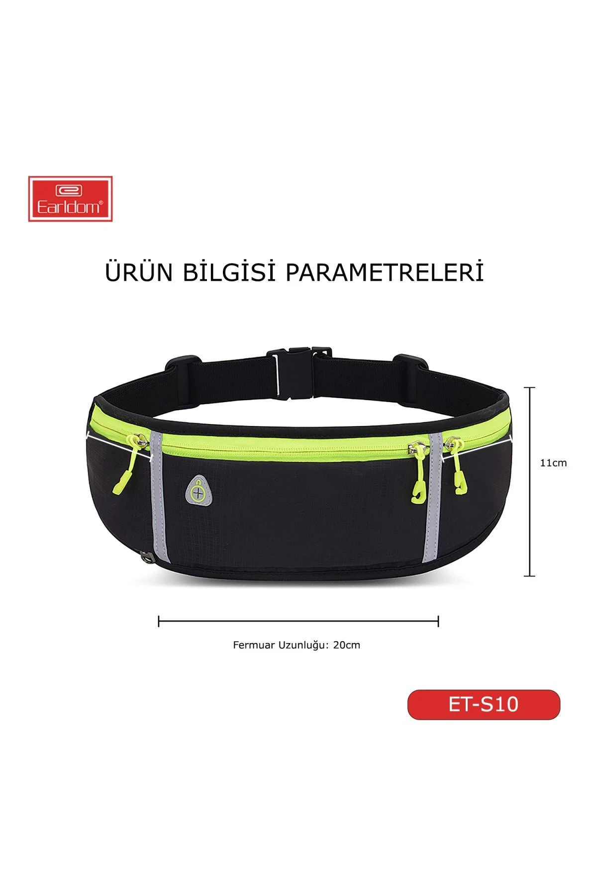 Earldom S10 Su Geçirmez Fosforlu Spor Bel Çantası