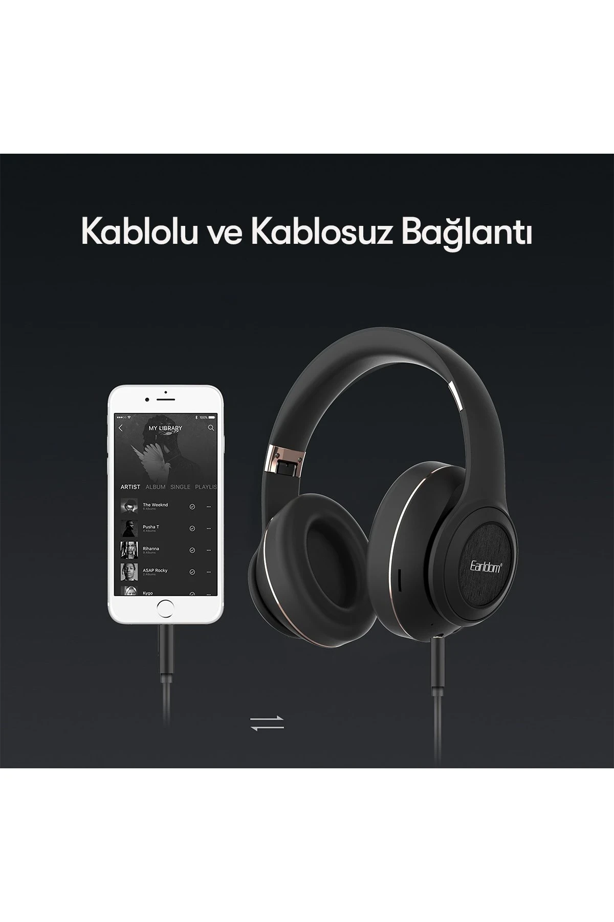 Earldom BH71 Kafaüstü Bluetooth Kulaklık