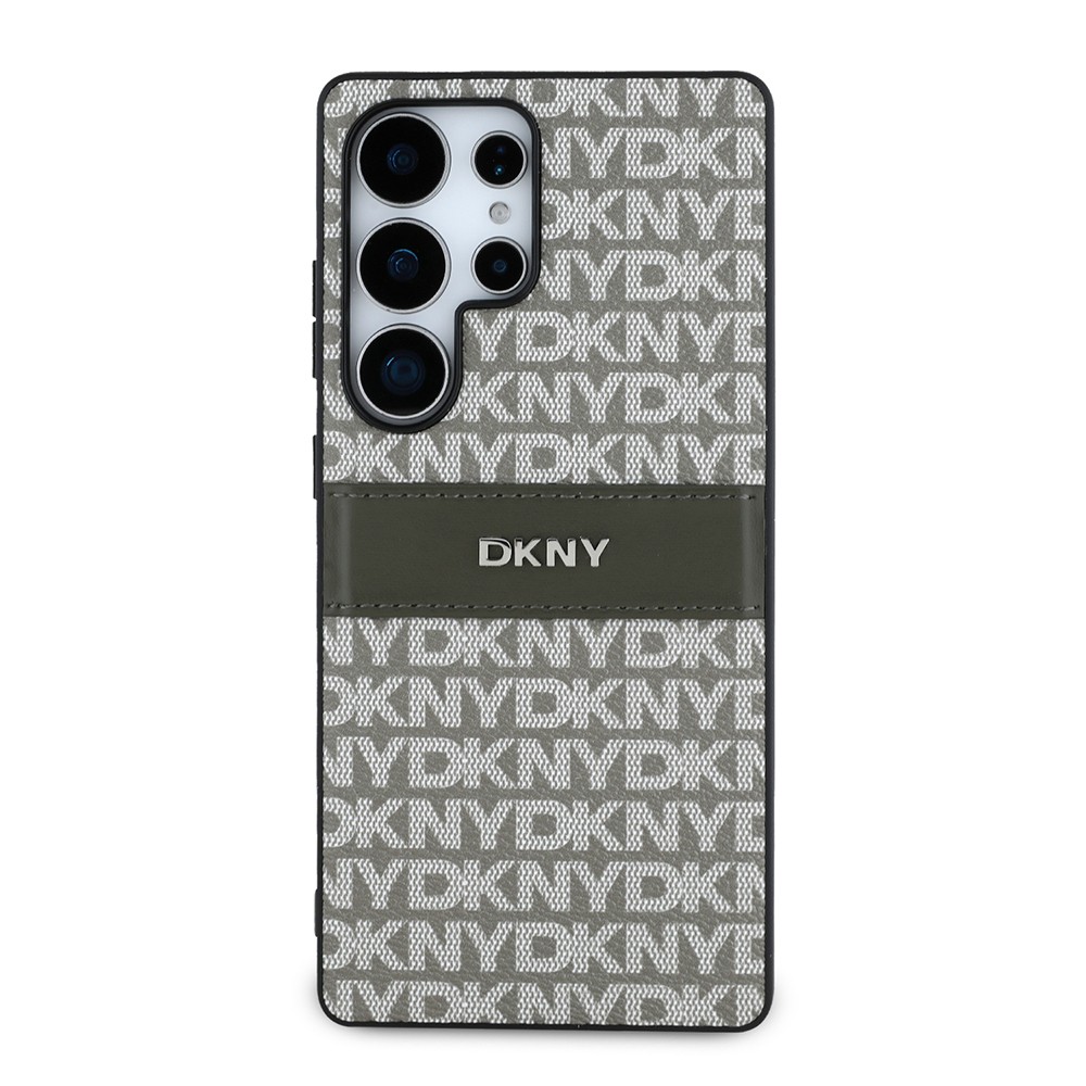 Galaxy S25 Ultra Kılıf DKNY Orjinal Lisanslı Kartlıklı 3D Yazılı Repeat Texture Pattern Kapak
