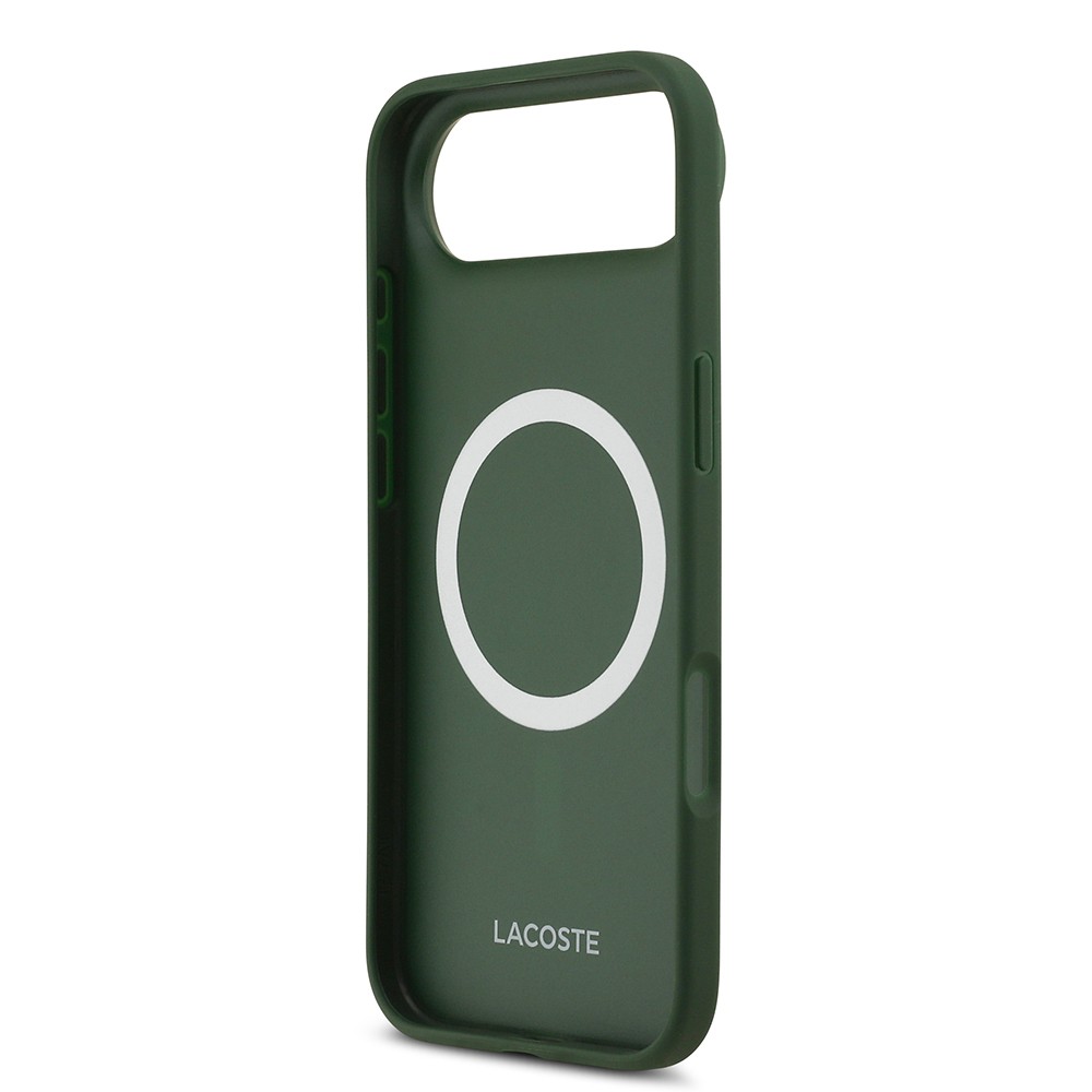 Apple iPhone 17 Air Kılıf Lacoste Orjinal Lisanslı M-safe Şarj Özellikli PU Deri Tasarımlı Metal Logolu Kapak