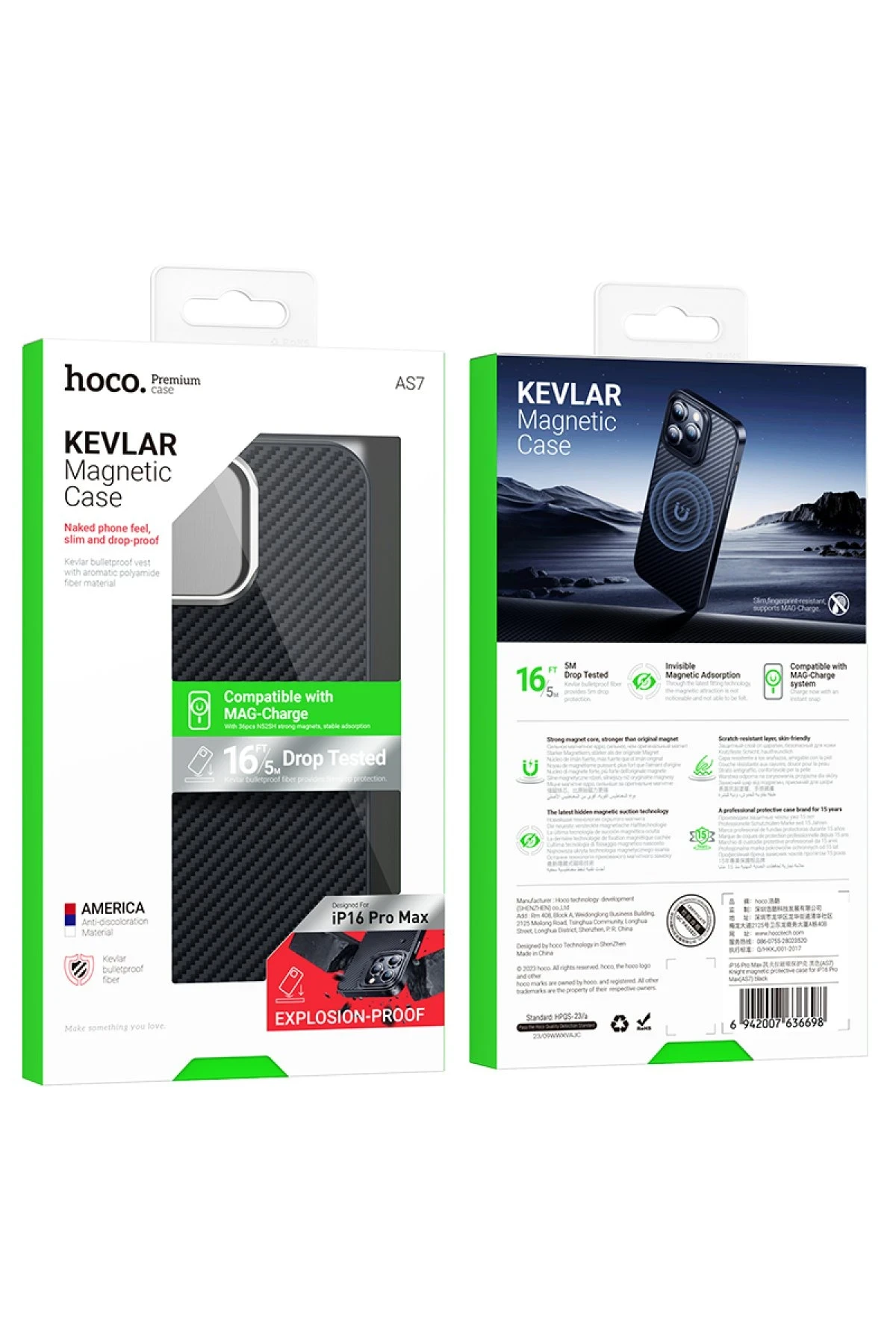 Hoco. iPhone 16 Pro Max Knight Kevlar Magsafe Kapak