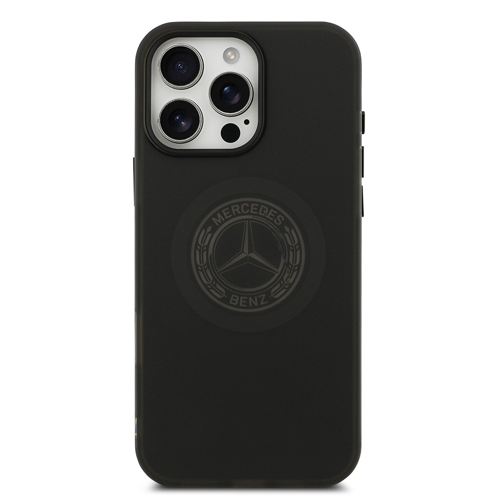 Apple iPhone 16 Pro Max Kılıf Mercedes Benz Orjinal Lisanslı M-safe Şarj Özellikli Buzlu PC Nostaljik Yıldız Dizayn Kapak