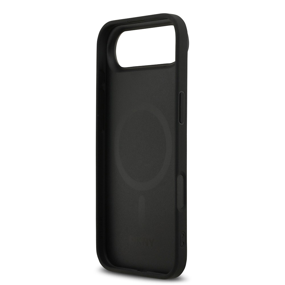 Apple iPhone 17 Air Kılıf DKNY Orjinal Lisanslı M-safe Şarj Özellikli 3D Yazılı Grid Pattern Kapak