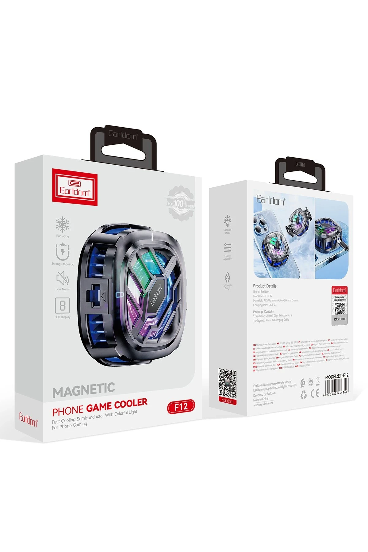 Earldom F12 RGB Radyatör Telefon Soğutucu Fan