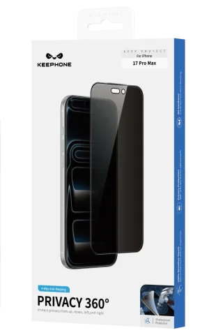 Keephone Apple iPhone 17 Pro 360 4 Way Privacy Cam Ekran Koruyucu