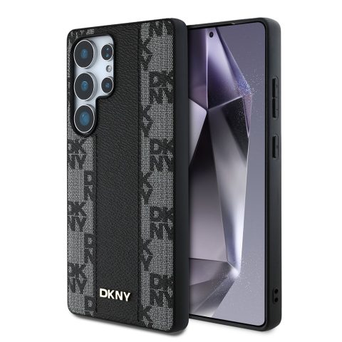 Galaxy S25 Ultra Kılıf DKNY Orjinal Lisanslı M-safe Şarj Özellikli 3D Yazılı Checkered Pattern Kapak