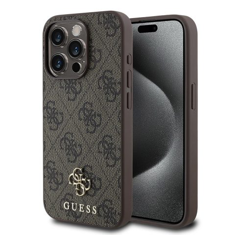 Apple iPhone 15 Pro Kılıf Guess Orjinal Lisanslı M-safe Şarj Özellikli Small 4G Classic Kapak