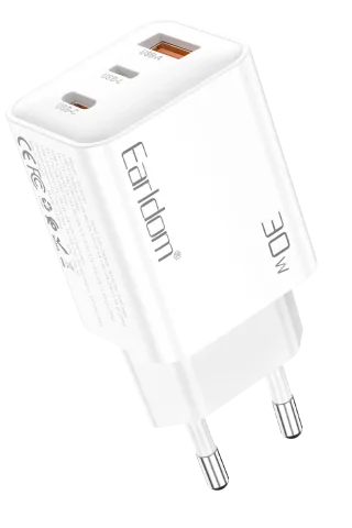 Earldom EU51 Type-C Lightning ve USB Çıkışlı 30W PD Hızlı Şarj Aleti