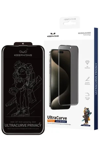 Keephone Apple iPhone 17 Pro Max UltraCurve Privacy 3D Cam Ekran Koruyucu
