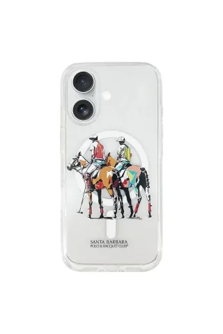 Santa Barbara Polo Racquet Club iPhone 16 Willie Şeffaf Magsafe Kapak - Geometry