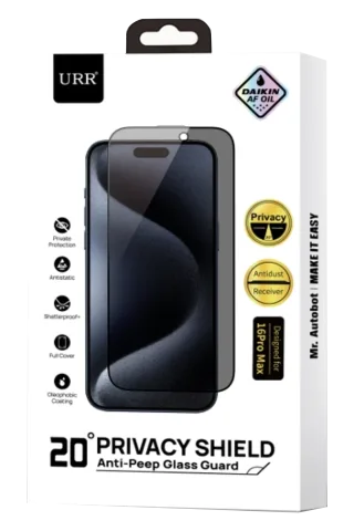 URR iPhone 14 2.5D HD 20º Privacy Cam Ekran Koruyucu