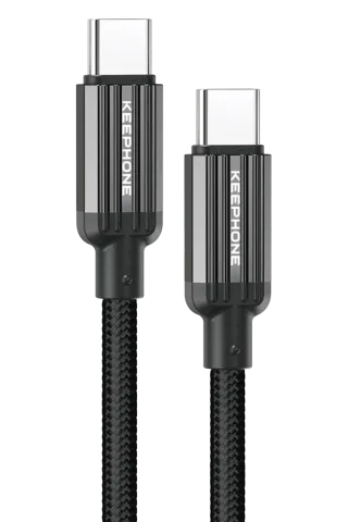 Keephone Pitta 1.2M 60W Örgülü Type-C to Type-C PD Hızlı Şarj Data Kablosu