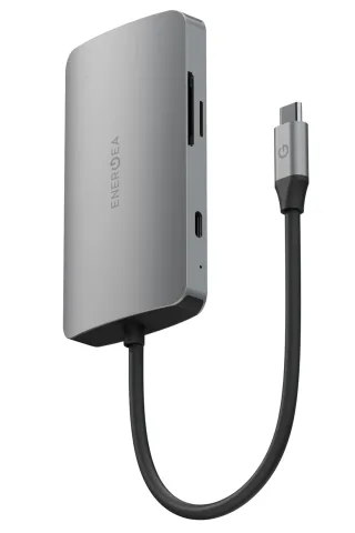 Energea AluHub HD Pro 2 100W Type-C PD Şarj Destekli 8in1 4K Hub Dönüştürücü