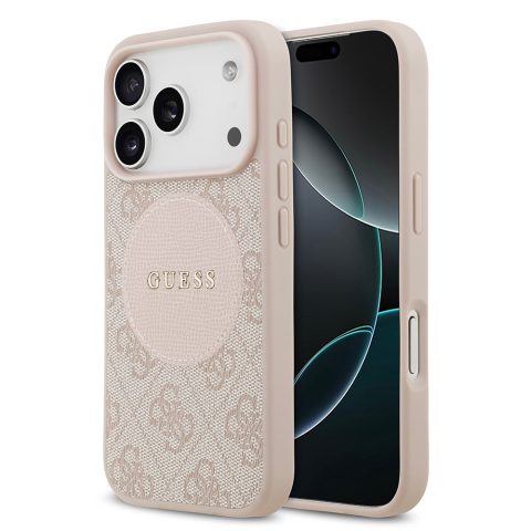 Apple iPhone 17 Pro Kılıf Guess Orjinal Lisanslı M-safe Şarj Özellikli Yazı Logolu Circle Classic Kapak