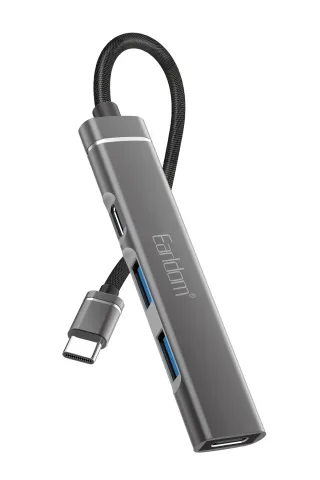 Earldom HUB19 2 Adet USB ve 2 Adet Type-C Çıkışlı PD Şarj Destekli Hub Dönüştürücü