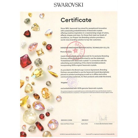 Apple iPhone 18 Pro Max Kılıf M-Safe Şarj Özellikli Orjinal Swarovski Taşlı Zore Paris Rovix Sert PC Kapak