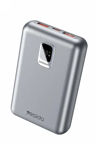 Yesido YP47 20.000 mAh Dijital Göstergeli 22.5W USB3.0 ve 20W Type-C Çıkışlı PD Hızlı Şarj Powerbank
