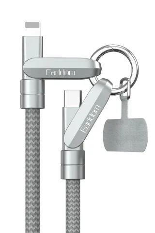 Earldom EC-208CL 1M 27 Type-C to Lightning Ekstra Boyun Askısına Dönüşme Özellikli PD Hızlı Şarj Kablosu