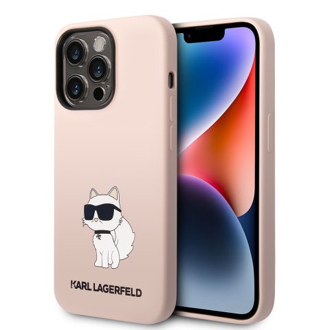 Apple iPhone 14 Pro Kılıf Karl Lagerfeld Silikon Choupette Dizayn Kapak