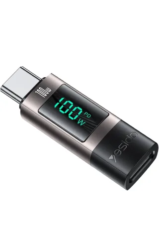Yesido GS24 Type-C to Type-C 100W Dijital Ekranlı Dönüştürücü