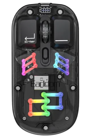 Earldom KM16 1600 DPI Sessiz Transparan Yapılı RGB Kablosuz Ofis Mouse