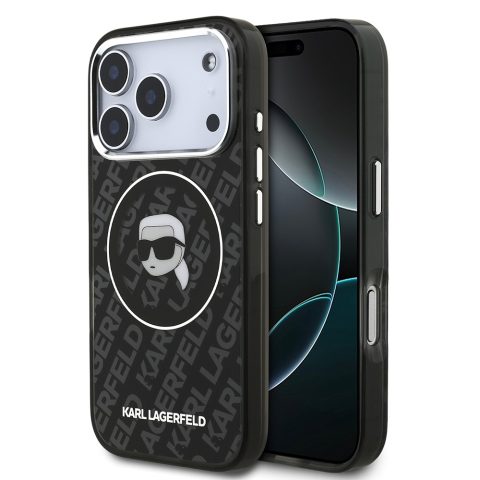 Apple iPhone 17 Pro Kılıf Karl Lagerfeld Orjinal Lisanslı IML Baskılı KL Heads Kapak