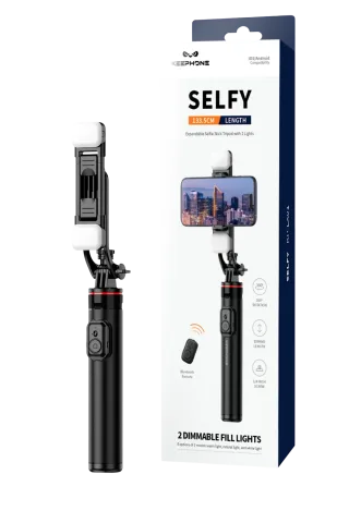 Keephone KP-LA01 Selfy 360 Derece Ayarlanabilir Led Işıklı 133.5cm BT Selfie Çubuğu
