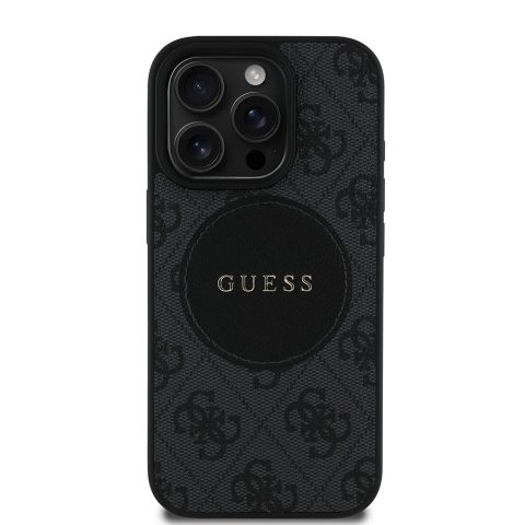 Apple iPhone 16 Pro Kılıf Guess Orjinal Lisanslı M-safe Şarj Özellikli Yazı Logolu Circle Classic Kapak