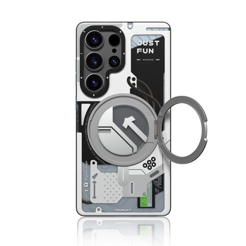 Galaxy S25 Ultra Kılıf M-safe Şarj Özellikli Youngkit 360° Standlı Starship Serisi Kapak