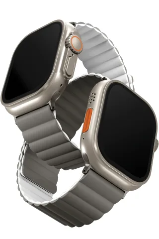 Uniq Watch Ultra 49mm Revix Reversible Manyetik Kordon - Gri-Beyaz