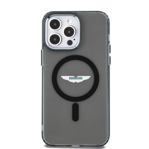 Apple iPhone 14 Pro Max Kılıf Aston Martin Orjinal Lisanslı M-safe Şarj Özellikli IML Baskı Logolu Metal Düğmeli Kapak