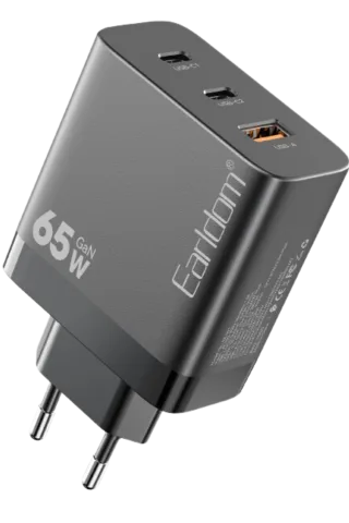 Earldom EU41 2 Adet Type-C ve 1 Adet USB Çıkışlı 65W GAN Şarj Aleti